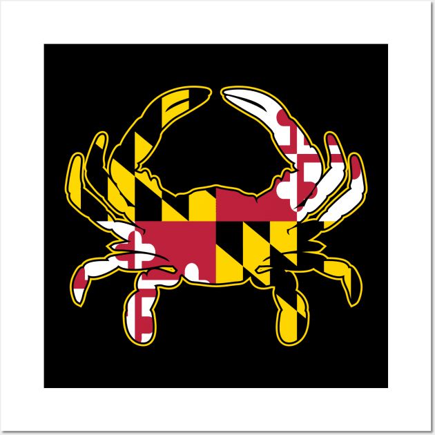 Maryland Flag Crab Illustration Wall Art by hobrath